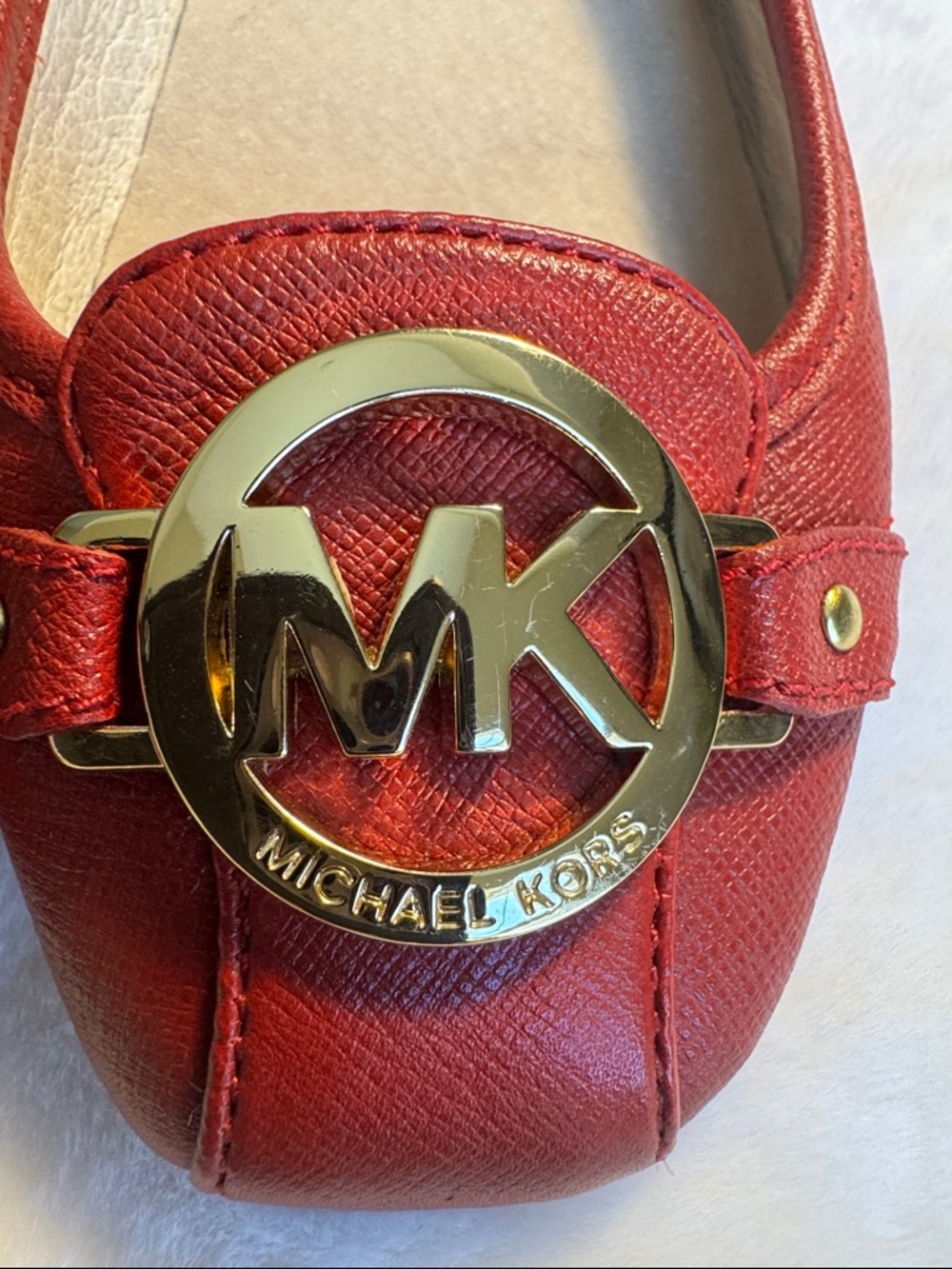 MICHAEL Michael Kors Red and Gold Fulton Moc Ballet Flats Size 6.5 - Picture 9 of 10